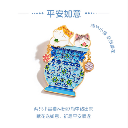 Whimsical Palace Cat Fridge Magnet Gift Set