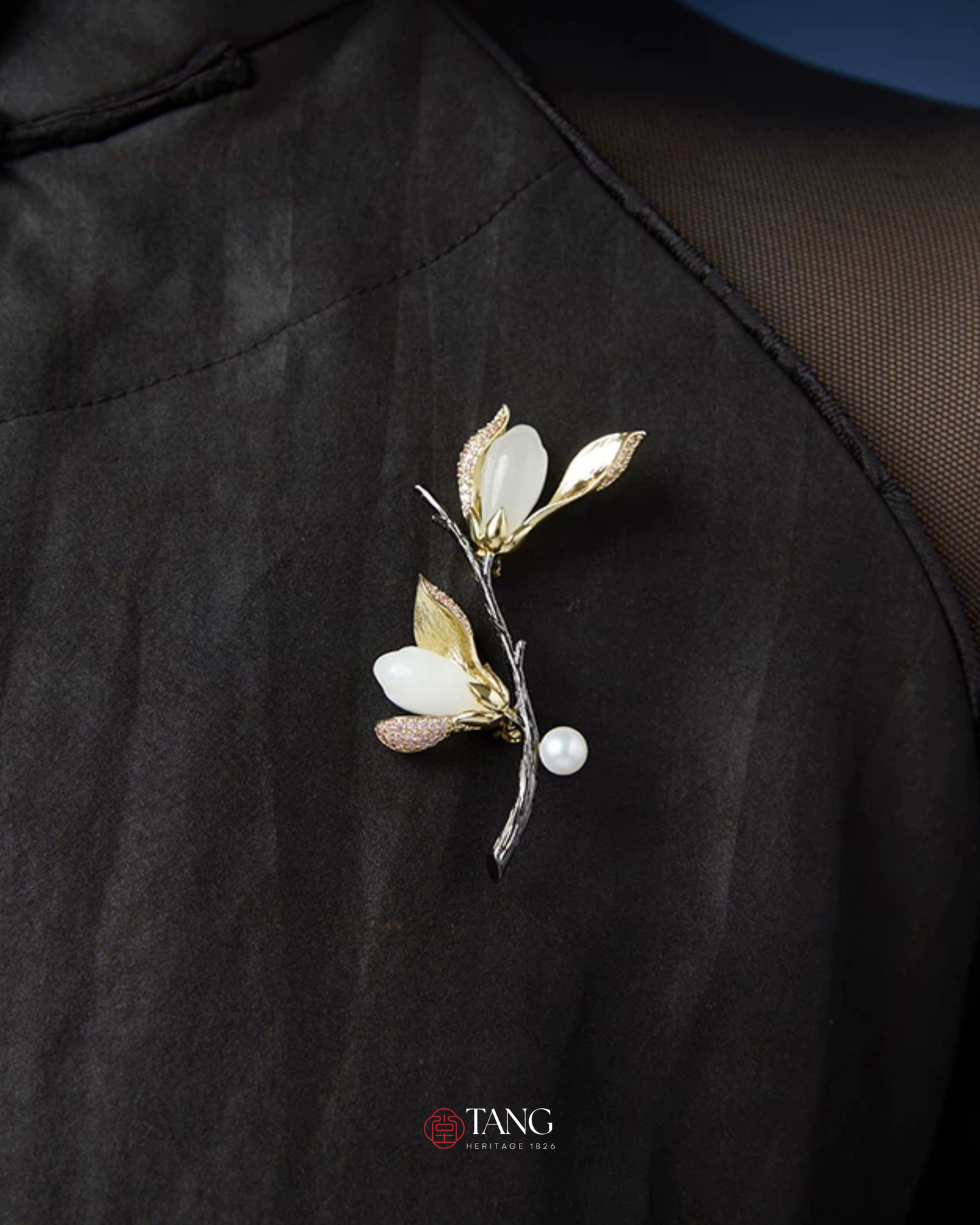Twin Magnolia Brooch