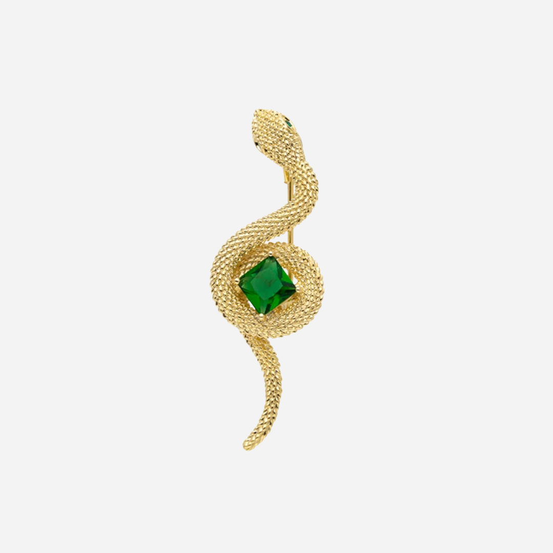 Emerald Serpent Brooch