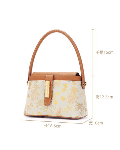 Tang Red 25 Gold Song Brocade Messenger Bag