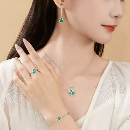 Mountain Mist African Jade Fortune Gourd Jewellery Set