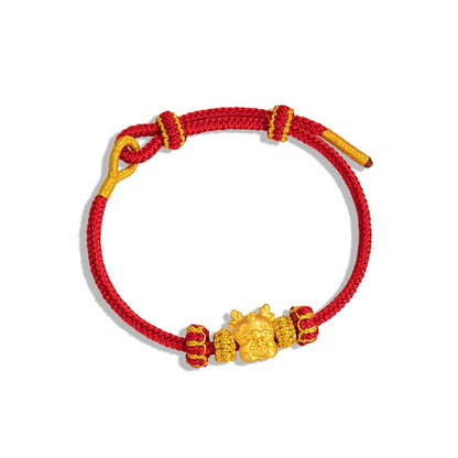Fire Goat 2027 Zodiac Fortune Bead Red Cord Bracelet