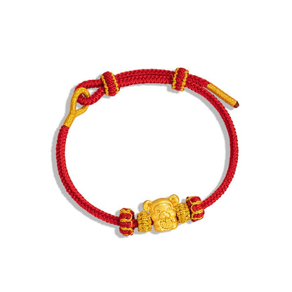 Fire Goat 2027 Zodiac Fortune Bead Red Cord Bracelet
