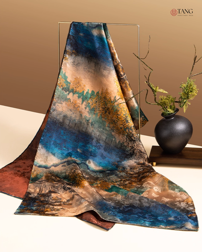Dreamscape Cloud Silk Mulberry Scarf