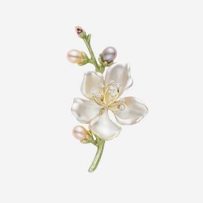 Ivory Magnolia Brooch