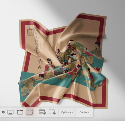 "Scene of Harmonious Music" Heritage Artwork Silk Scarf