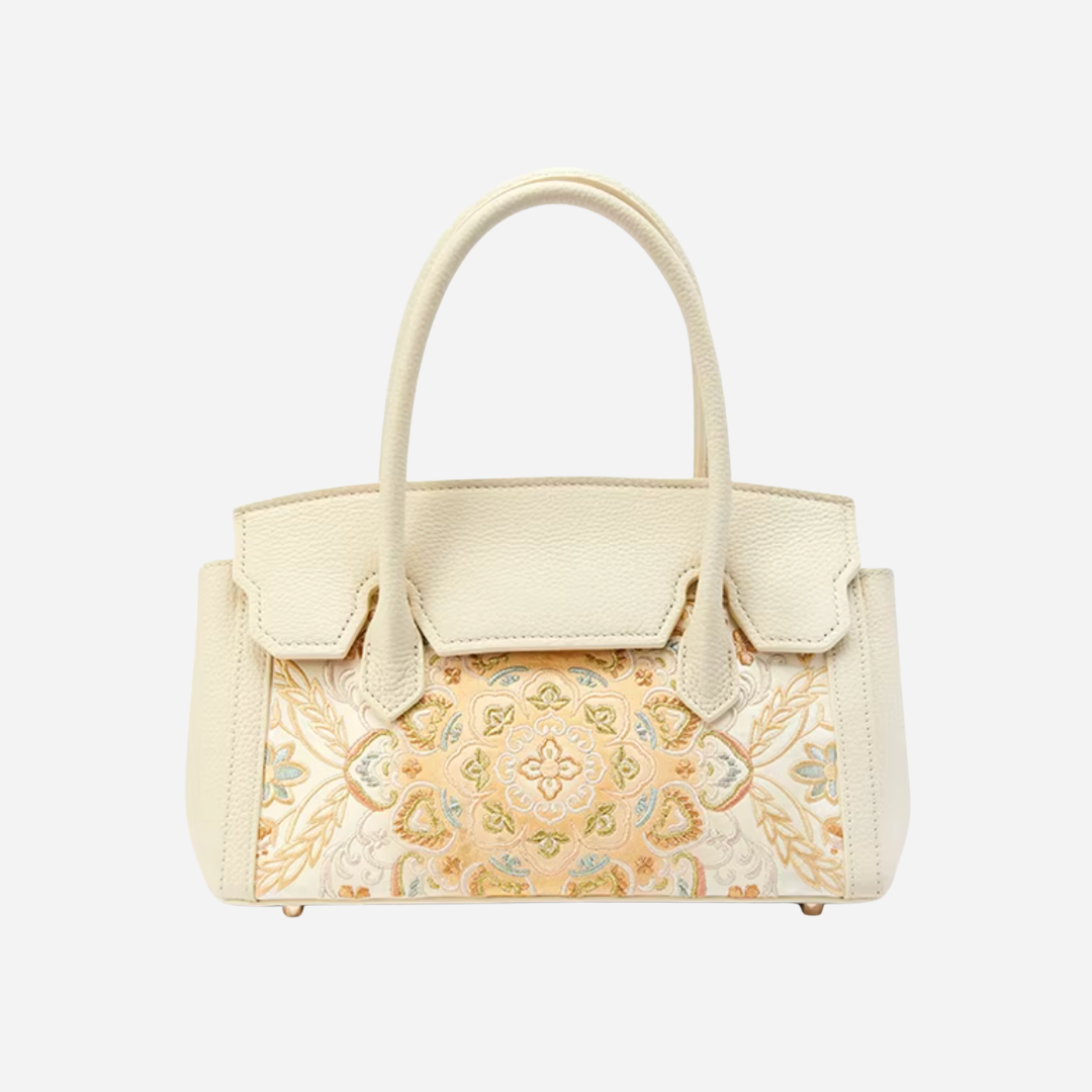 Tang Red 25 Embroidered Treasure Floral Short Tote