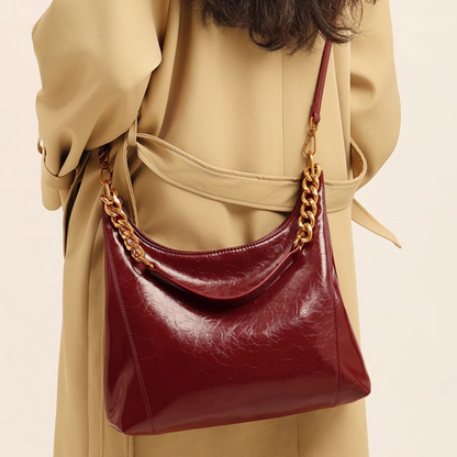 Tang Red 29 Glazed Scarlet Hobo Bag