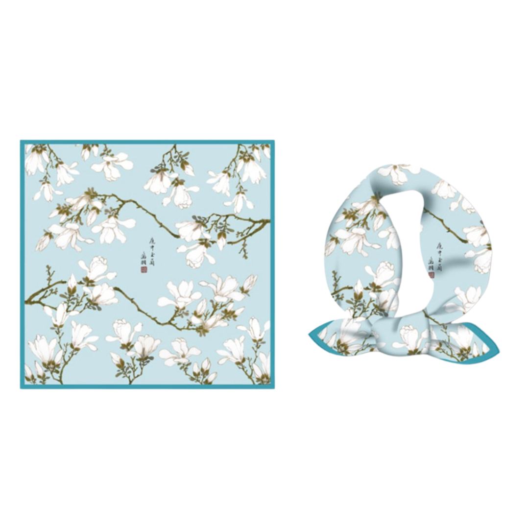 "White Magnolia" Heritage Artwork Silk Scarf