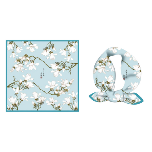 "White Magnolia" Heritage Artwork Silk Scarf