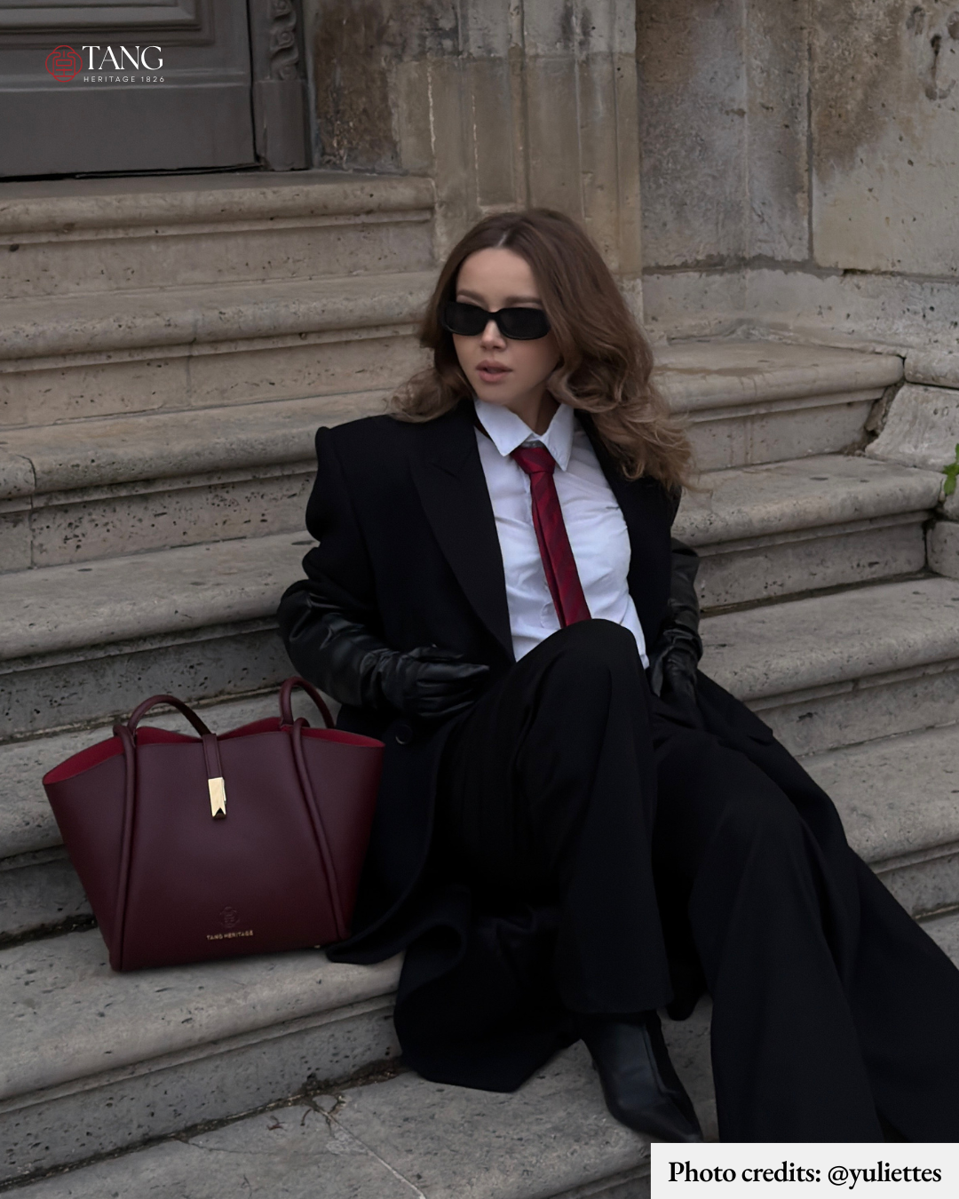 Tang Red 30 Empress Crescent Tote