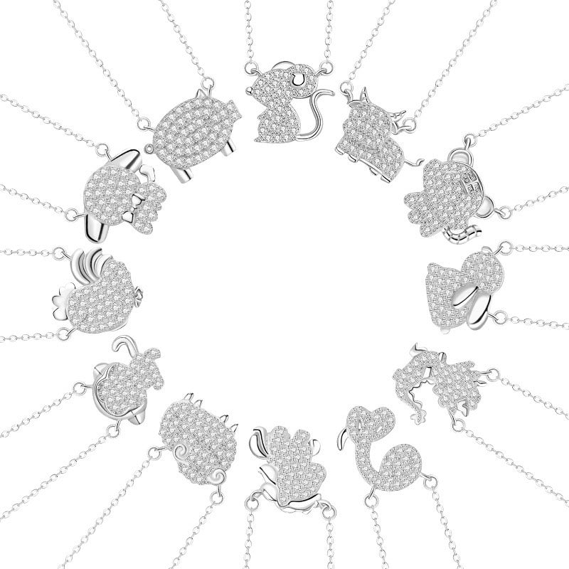 Fire Goat 2027 Zodiac Pavé Zirconia Necklace
