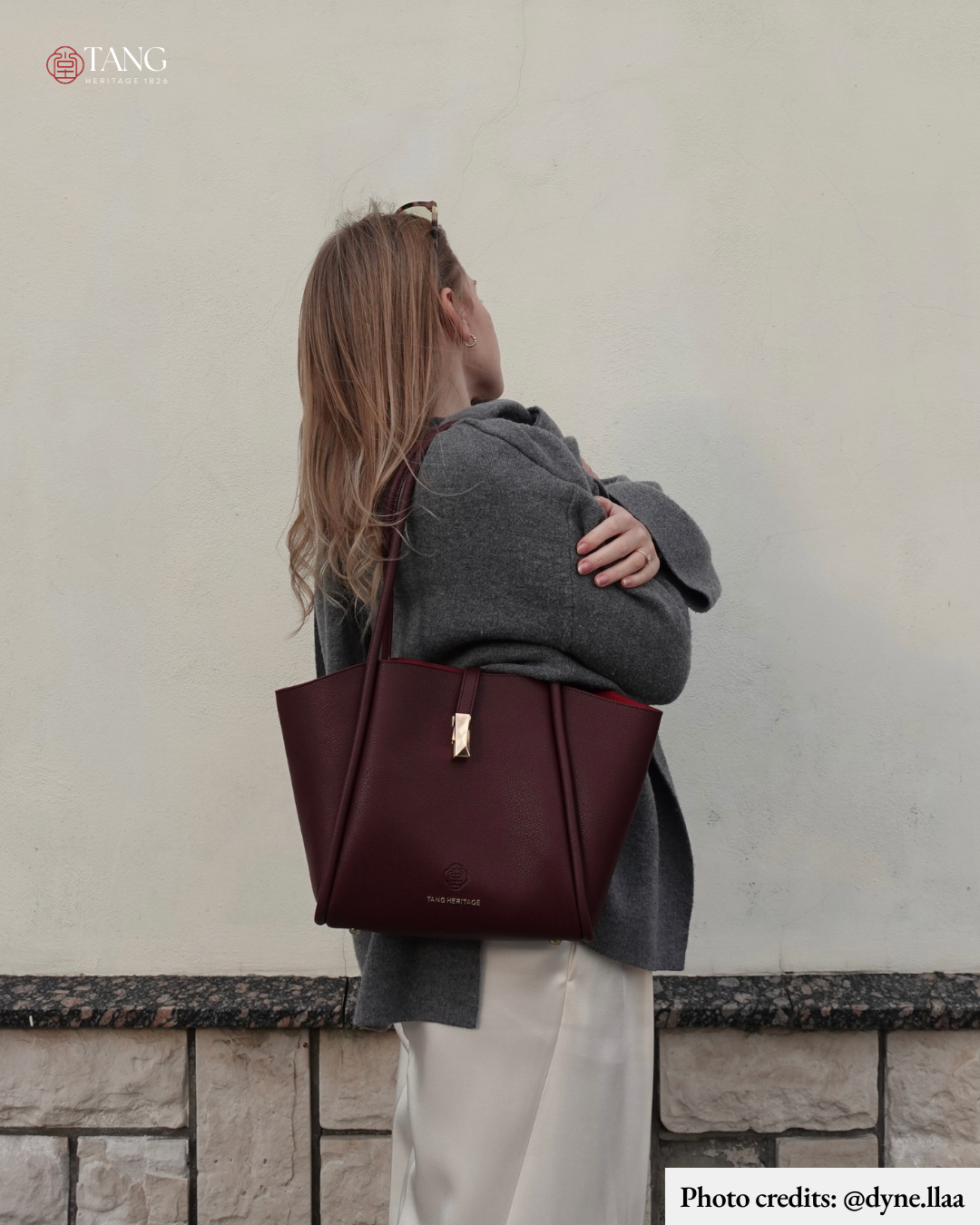 Tang Red 30 Empress Crescent Tote