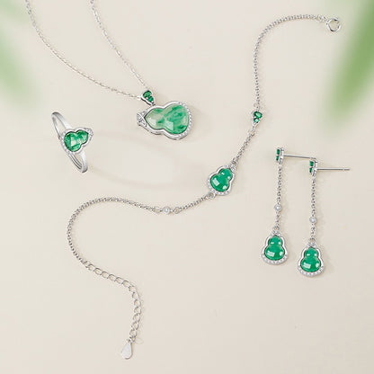 Mountain Mist African Jade Fortune Gourd Jewellery Set