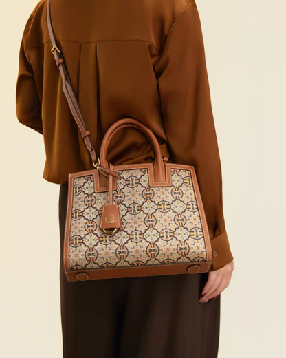Tang Red 27 Ruyi Peony Song Brocade Tote