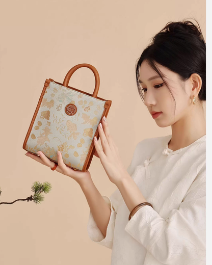 Tang Red 26 Gold Song Brocade Messenger Bag