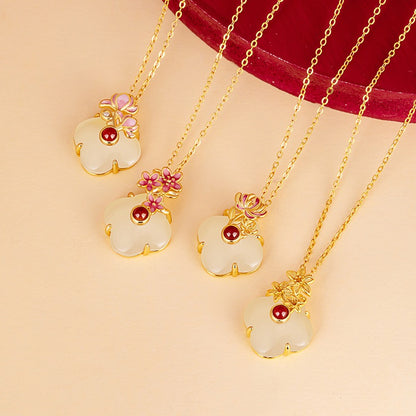 Twelve Flower Goddesses Jade & Agate Necklace