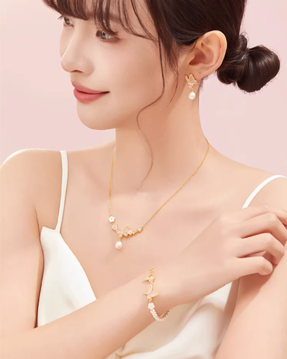 Butterfly Bloom Pearl Jewellery Set