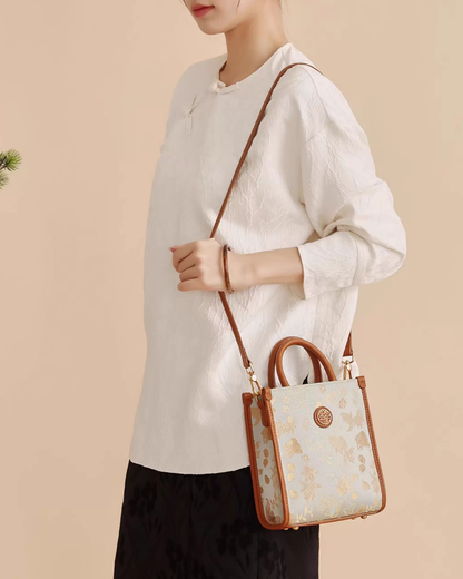 Tang Red 26 Gold Song Brocade Messenger Bag