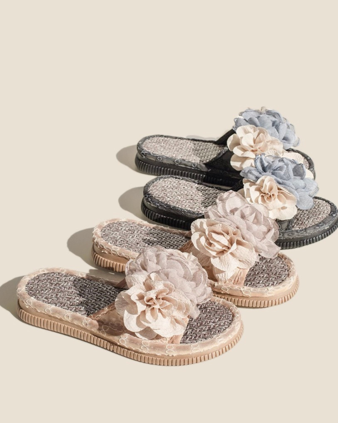 Blossom Tread Petal-Laced Indoor Slippers