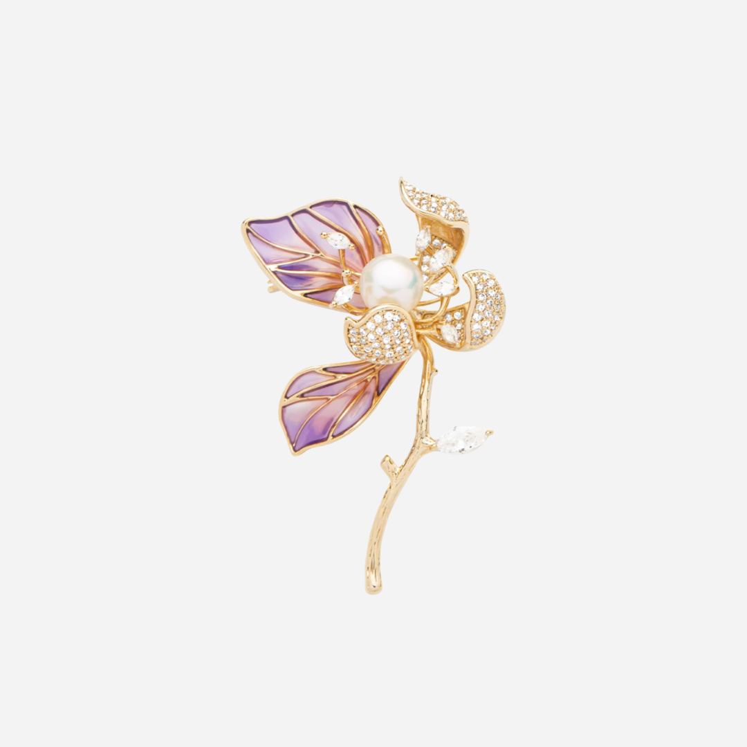 Violet Dawn Magnolia Brooch