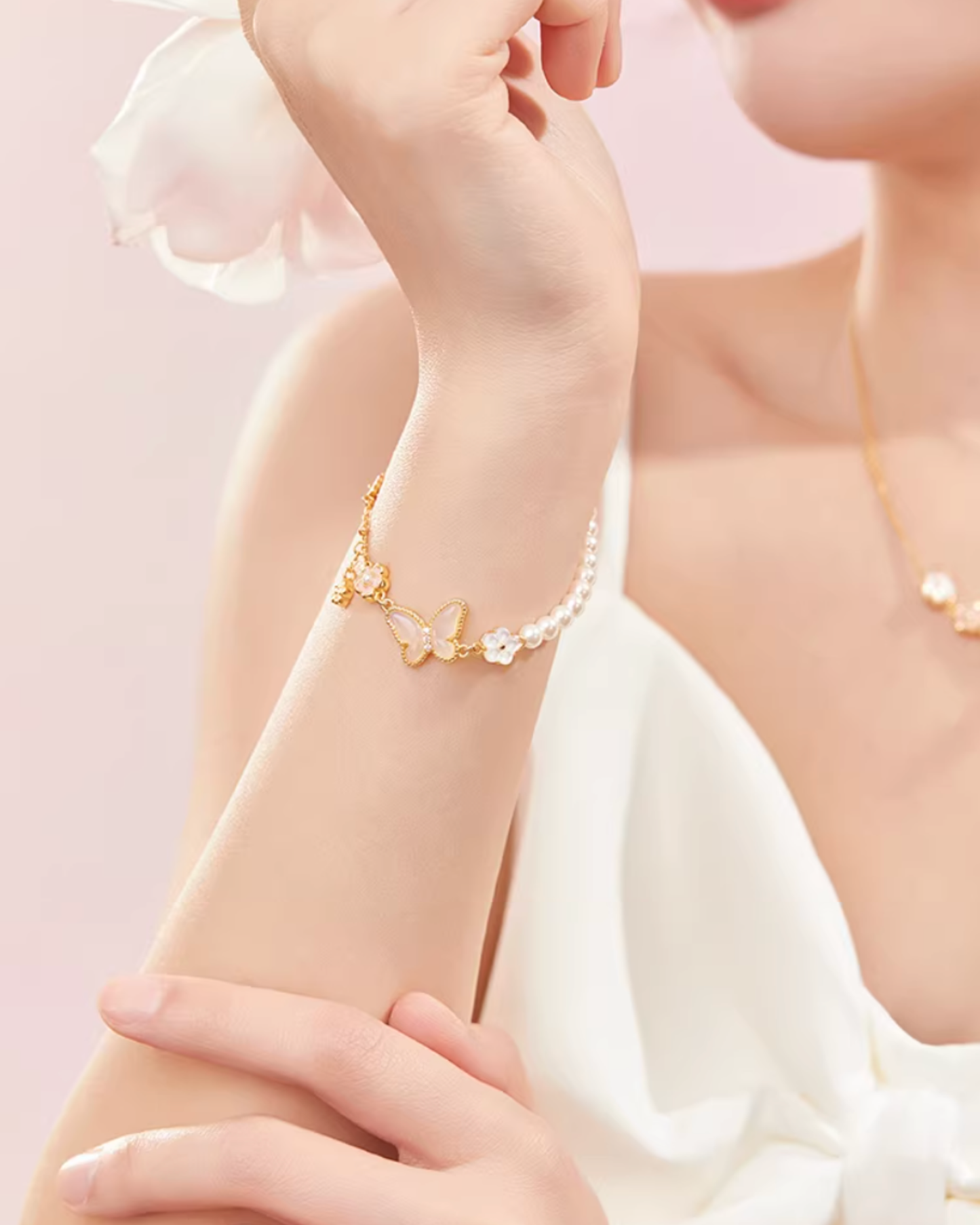 Butterfly Bloom Pearl Jewellery Set