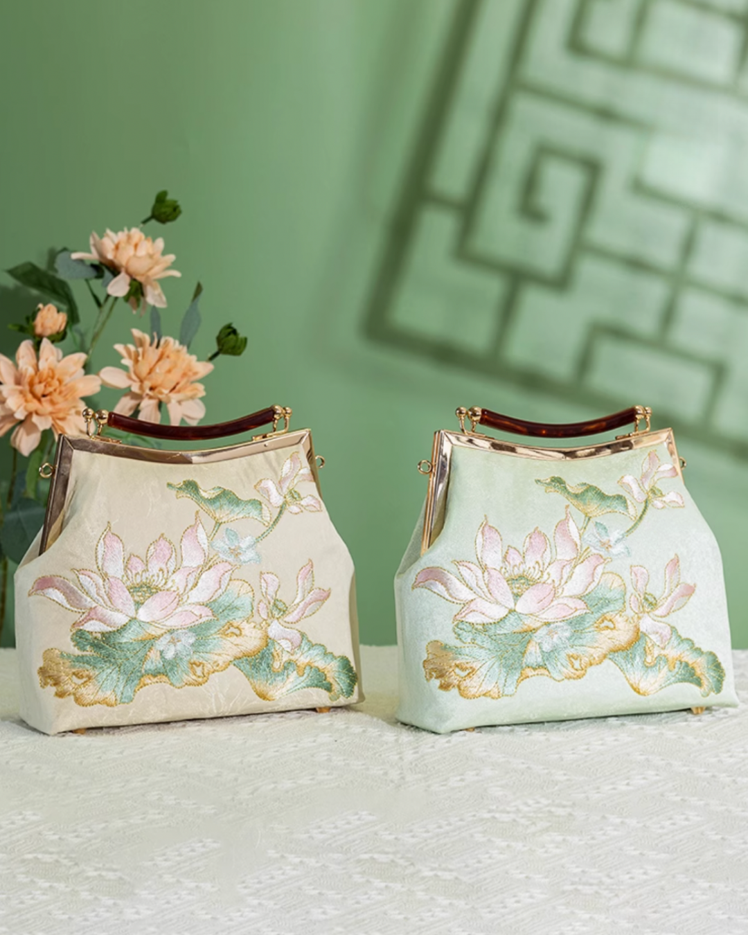 Tang Bloom Lotus Clutch