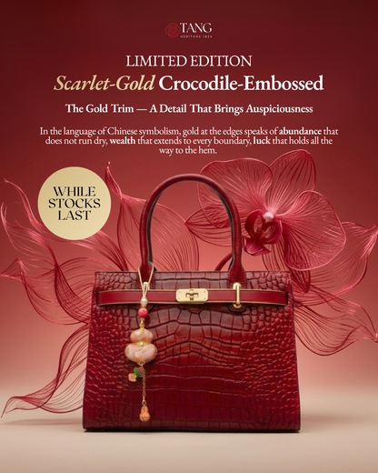 Tang Red 27 Scarlet Crocodile-Embossed Tote