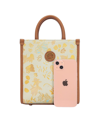 Tang Red 26 Gold Song Brocade Messenger Bag