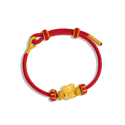 Fire Goat 2027 Zodiac Fortune Bead Red Cord Bracelet