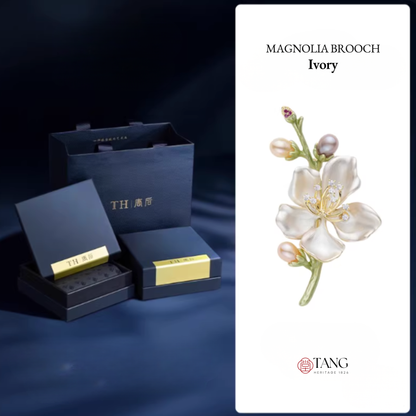 Ivory Magnolia Brooch