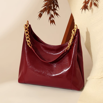 Tang Red 29 Glazed Scarlet Hobo Bag