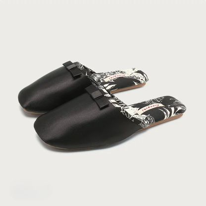 Peony Garden Satin Women Silk Indoor Slippers