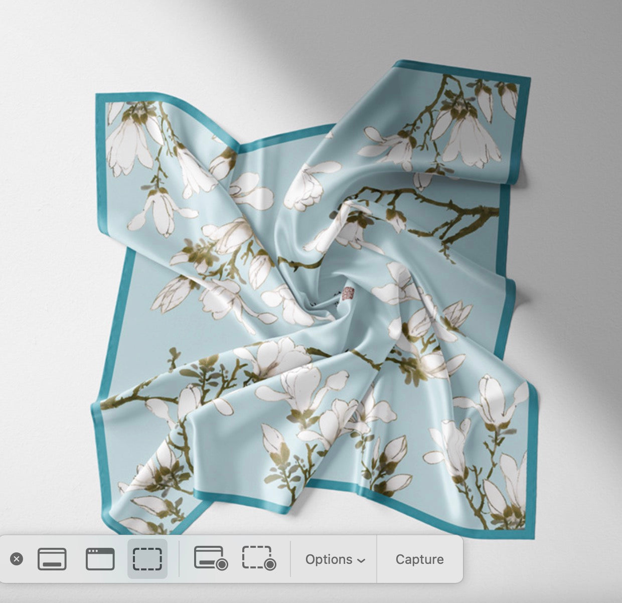 "White Magnolia" Heritage Artwork Silk Scarf