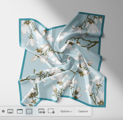 "White Magnolia" Heritage Artwork Silk Scarf