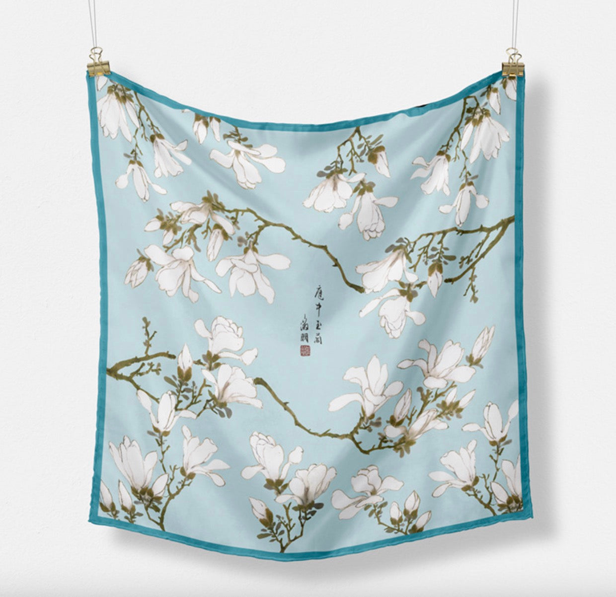 "White Magnolia" Heritage Artwork Silk Scarf
