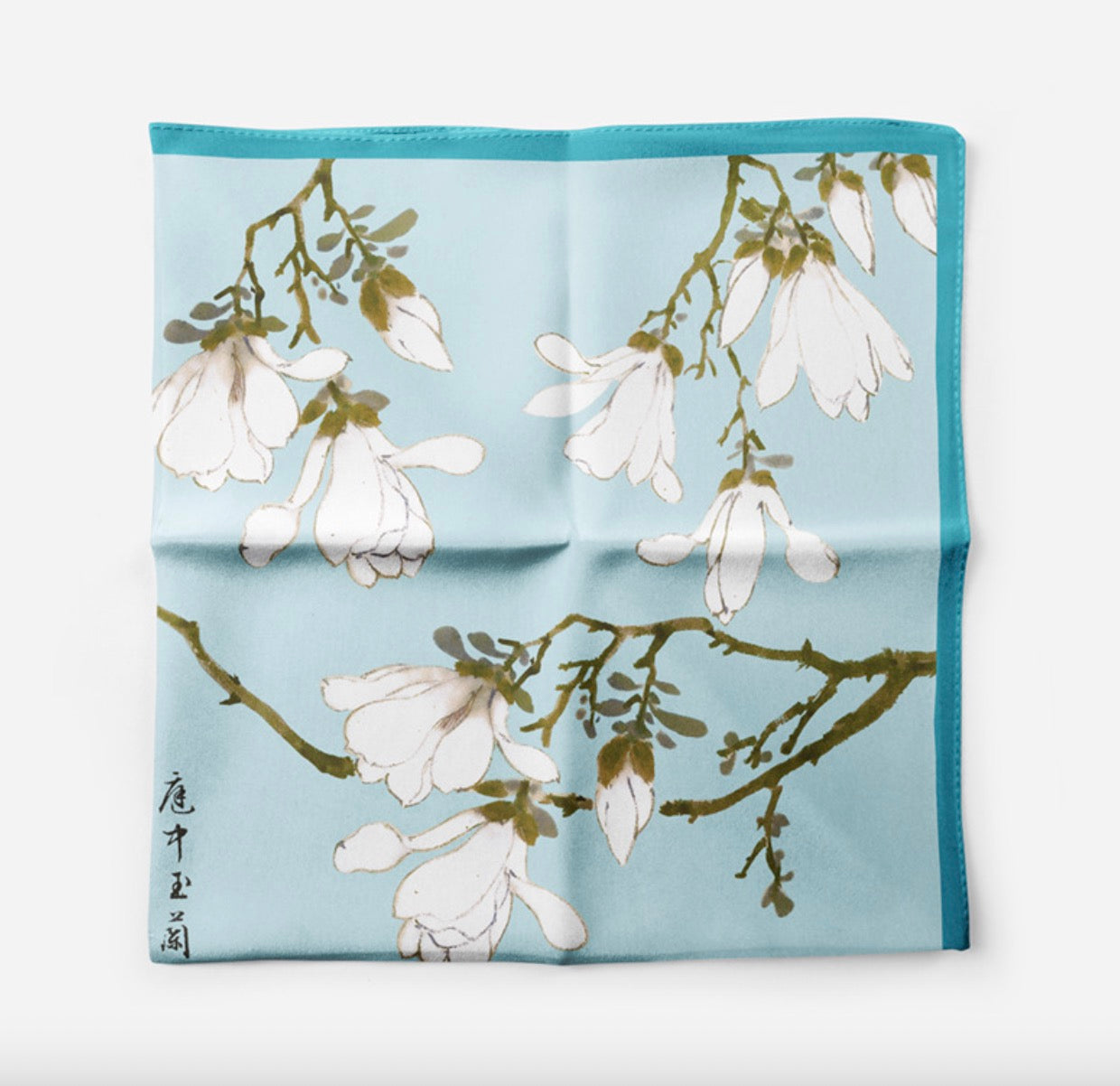 "White Magnolia" Heritage Artwork Silk Scarf