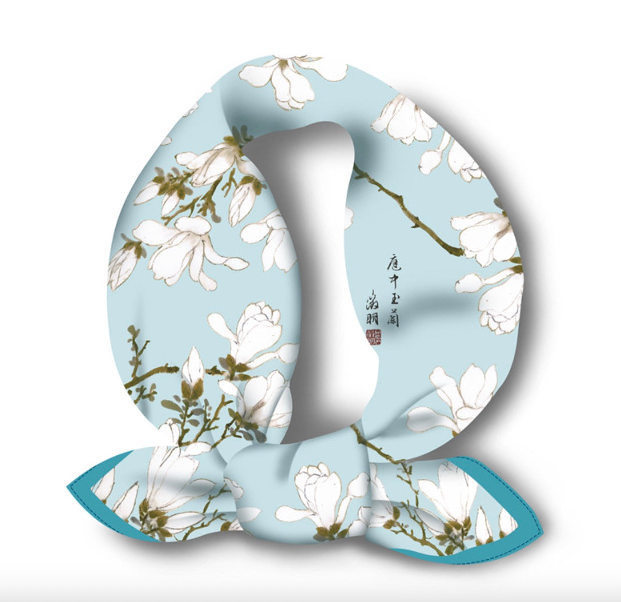 "White Magnolia" Heritage Artwork Silk Scarf