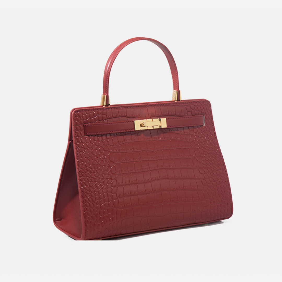 Tang Red 27 Scarlet Crocodile-Embossed Tote