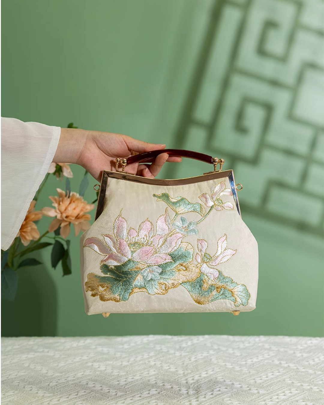 Tang Bloom Lotus Clutch
