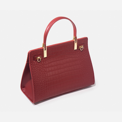 Tang Red 27 Scarlet Crocodile-Embossed Tote