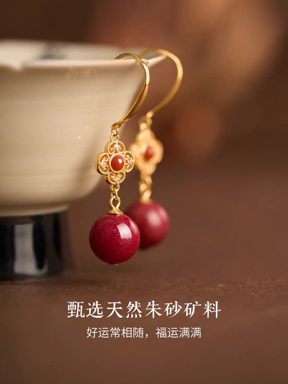 Rosalind Cinnabar Clover Drop Earrings