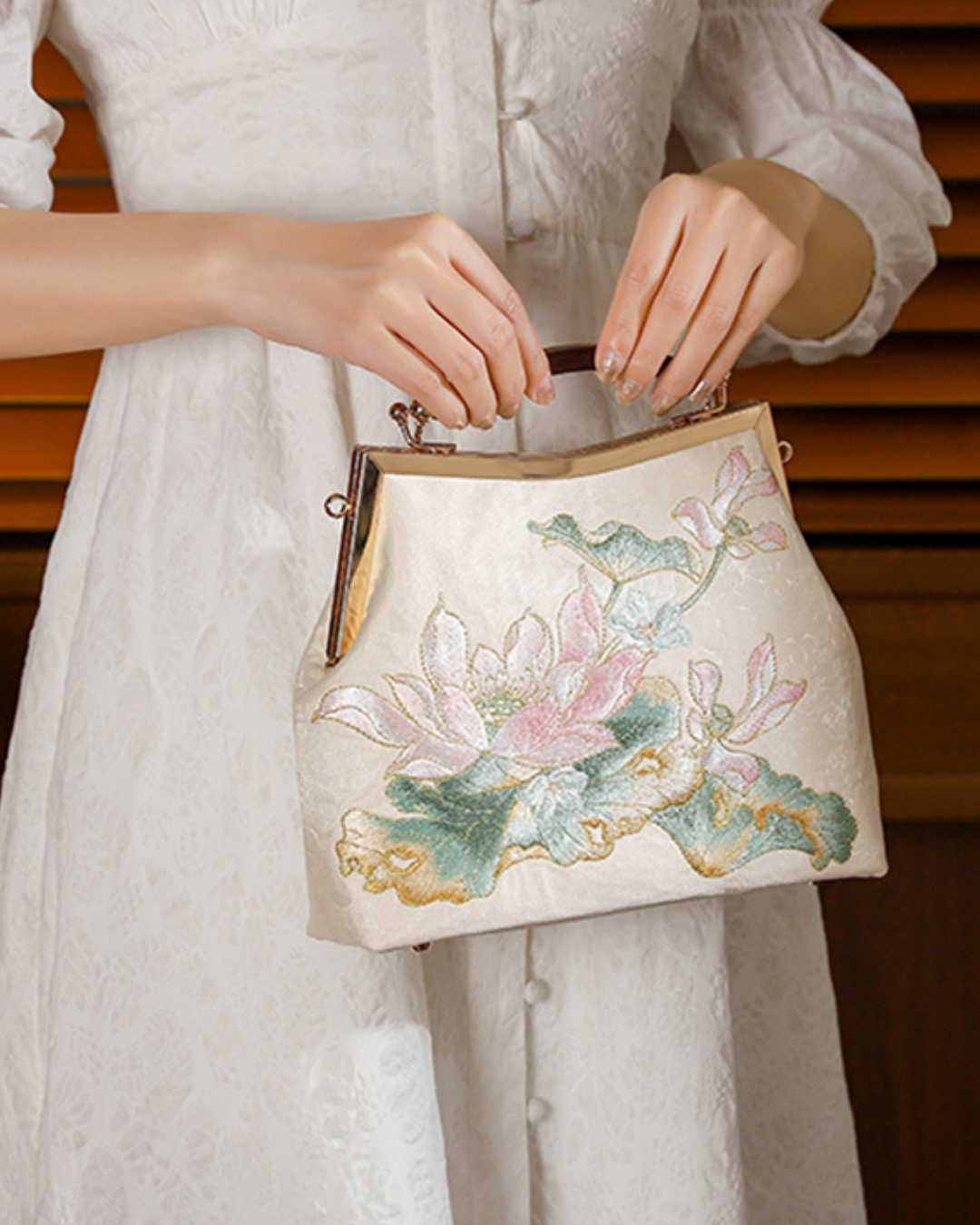 Tang Bloom Lotus Clutch