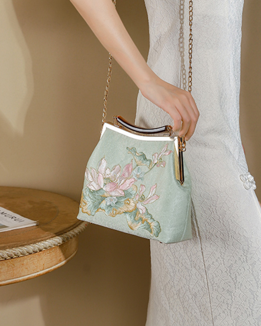 Tang Bloom Lotus Clutch
