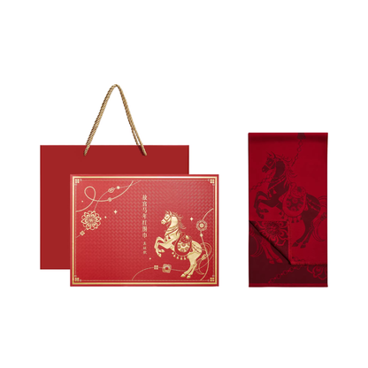 Red Horse Year Scarf Gift Set