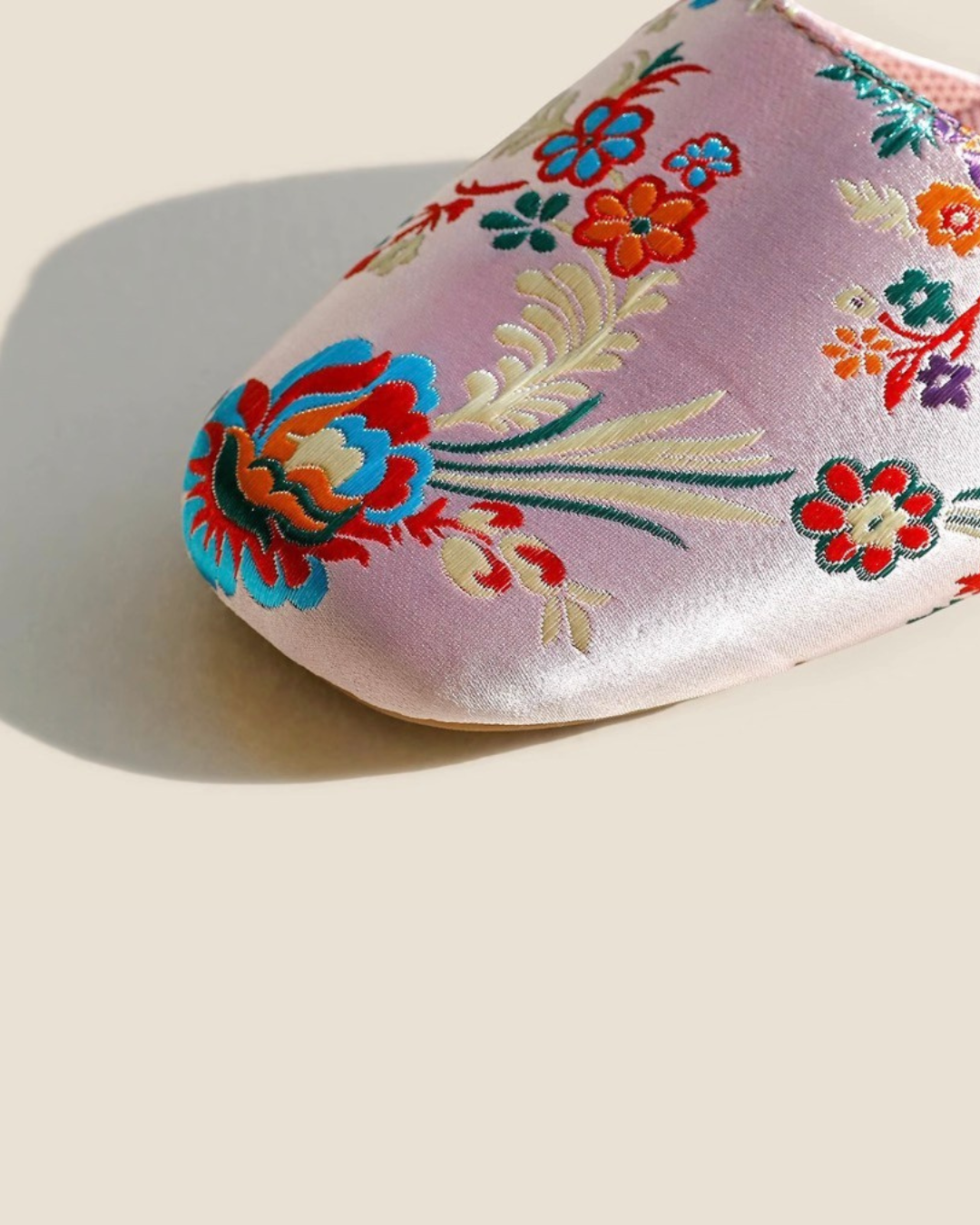 Peony Whisper Embroidered Indor Slippers