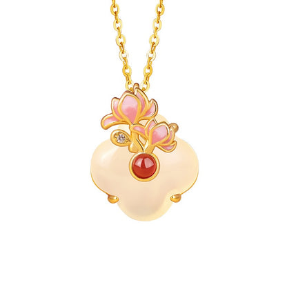 Twelve Flower Goddesses Jade & Agate Necklace