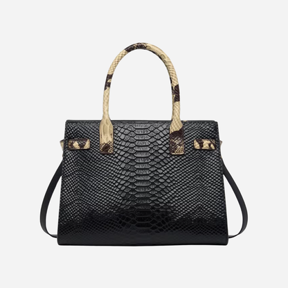 Tang Red 27 Onyx-Sand Python-Embossed Tote