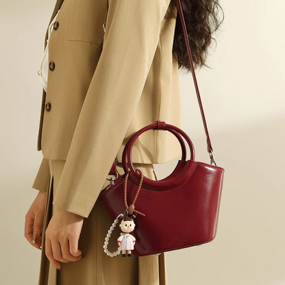 Tang Red 25 Glazed Scarlet Bucket Bag