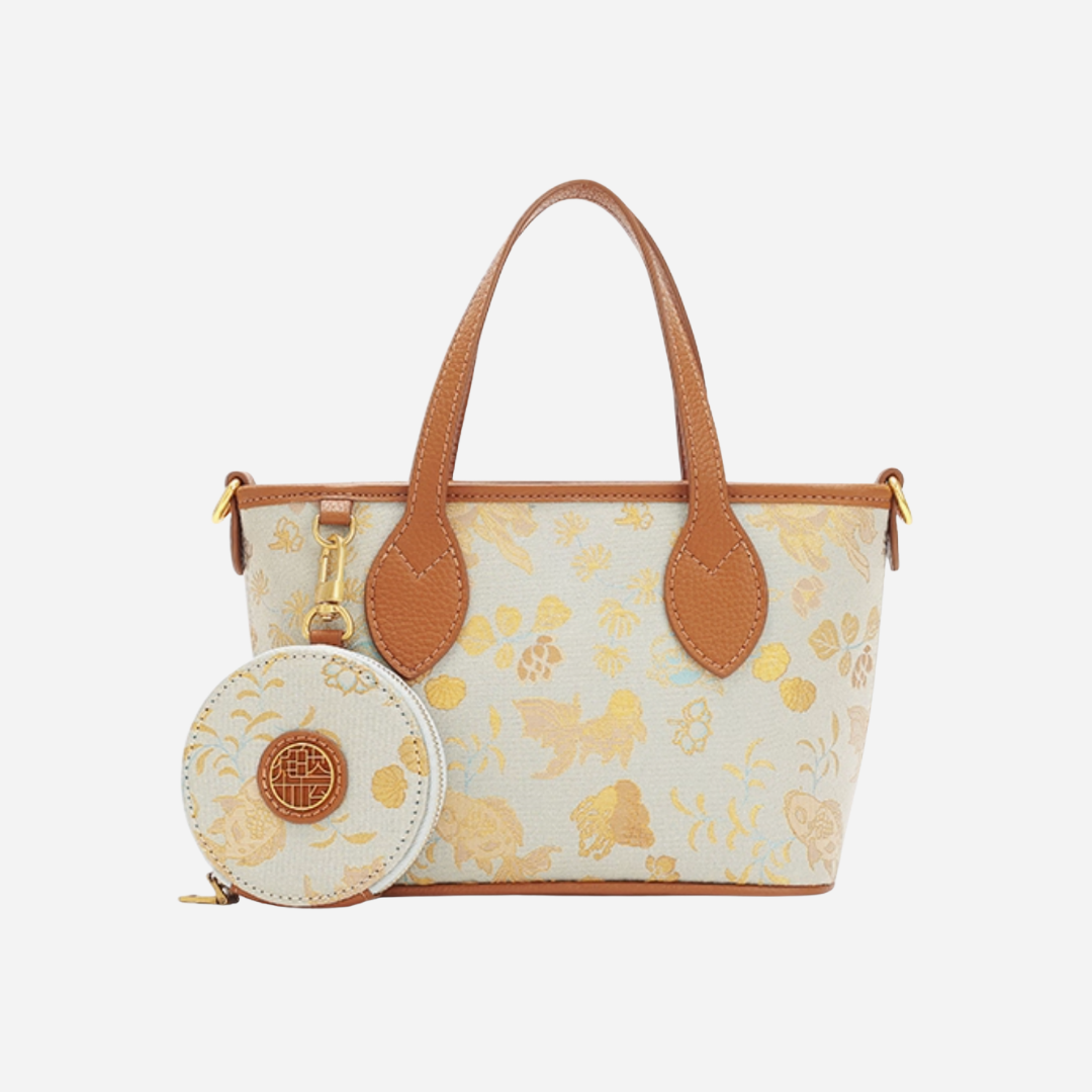 Tang Red 27 Gold Song Brocade Bucket Bag